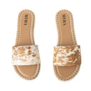 Running Pony Sandals In Brown & White Hairon