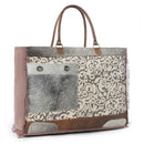 Hide & Floral Print Weekender Bag