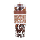 Wide Wyoming Tumbler In Brown and White