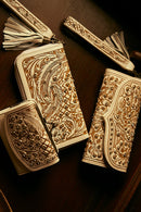 Sparkling Desert Moon Luxe Wallet In Chocolate White