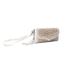 Sparkling Desert Moon Luxe Wallet In Chocolate White