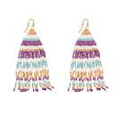 Nanna's Skirt Beaded Earrings In Purple