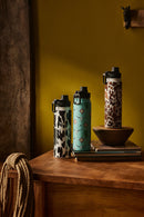 Moo & Bloom Stainless Steel Water Bottle in Brown Leopard Print