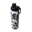 Moo & Bloom Stainless Steel Water Bottle in Black Leopard Print
