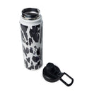 Moo & Bloom Stainless Steel Water Bottle in Black Leopard Print