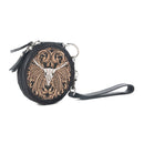 Rustler's Relic Handtooled Leather Coin Pouch in Amber Tan