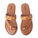 Longhorn Western Leather Sandals in Mocha Brown