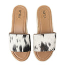 Mesa Mane Hairon Leather Sandals in Black & White