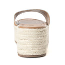 Mesa Mane Hairon Leather Sandals in Brown & White