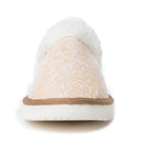 Snowdrift Embossed Leather Slippers in Wintry Beige