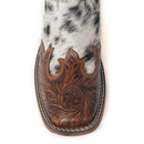 Mesa Cloud Handtooled Leather Boots in Black & White