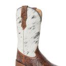 Savanna Handtooled Leather Boots in Black & White