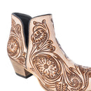 Floral Heirloom Western Booties in Cream