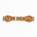 Lone Star Handtooled Leather Watch Band in Antique Tan