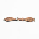 Lone Star Handtooled Leather Watch Band in Light Saddle Tan