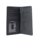 Ravenhide Embroidered Leather Wallet in Coal Black