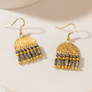 Myra Half Moon Bloom Earrings in Prairie Brass