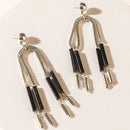 Myra The Black Hitch Earrings in Onyx Silver