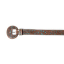 Western Wreath Leather Belt in Bronco Sky