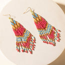 Myra Rosebonnet Beaded Fringe Earrings in Bloomin' Pink