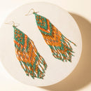 Myra Sundance Ember Beaded Fringe Earrings in Gilded Coral