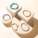 Myra Boho Graffiti Stack Bracelet in Prairie Blue
