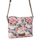 Myra Wildflower Trail Cotton & Leather Crossbody Bag in Vintage Rose