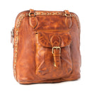 Myra Hearthfire Buckled Genuine Leather Bag in Cognac Brown