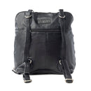 Myra Stormrider Buckled Genuine Leather Bag in Shadow Black