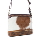 Myra Prairie Forge Studded Hairon Leather Bag in Rodeo Brown