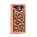 Myra Starweave Dusk Handtooled Leather Wallet for Men in Aged Sienna