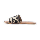 Myra Mojave Herd Hairon Leather Sandals in Creamhide White