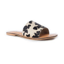 Myra Mojave Herd Hairon Leather Sandals in Creamhide White