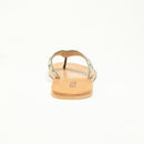 Myra Echo Valley Hairon Leather Sandals in Spotted Ivory