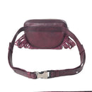 Myra Zidana Stormy Trails Fringed Veg Tanned Leather Bag in Raven Dusk