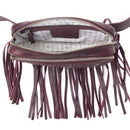 Myra Zidana Stormy Trails Fringed Veg Tanned Leather Bag in Raven Dusk