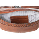 Myra Zidana Amarillo Handstitched Veg Tanned Leather Fanny Pack in Crimson Storm