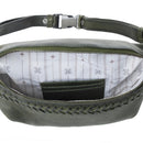 Myra Zidana Amarillo Handstitched Veg Tanned Leather Fanny Pack in Saddle Moss