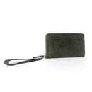 Myra Zidana Elko Braided Veg Tanned Leather Wallet in Obsidian Green