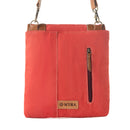 Myra Dustrider upcycled canvas vintage style Concealed-Carry bag for Women in red with leather detail