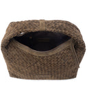 Myra Saddle Weave Genuine Suede Leather Bag in Bridle Bronze