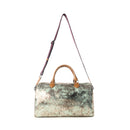 Myra Ranger's Echo Snake Print Leather Duffle Bag for Men in Faded Sage