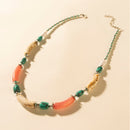 Myra Amber Fire and Blue Sky Necklace in Turquoise