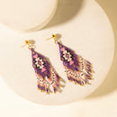 Myra Starfall Fringe Earrings in Wildberry