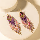 Myra Fiesta Fringe Earrings in Violet Smoke