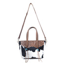 Myra Saddle Crestfall Handtooled Bag in Cowhide Frost