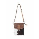 Myra Rustler Bend Canvas & Hairon Bag in Brindle Chestnut