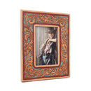 Myra Magnolia Rise Handtooled Leather Photo Frame in Deep Mahogany