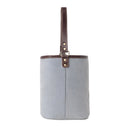 Myra Textura Cotton & Leather Wine Holder in Saddle Frost