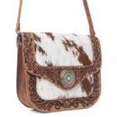 Myra Yellowstone Frontier Ridge Handtooled Bag in Oat Mocha